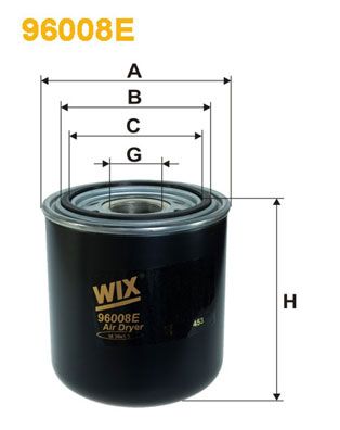 WIX FILTERS oro džiovintuvo kasetė, suspausto oro sistema 96008E